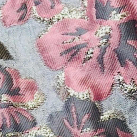 New Anthropologie x BHLDN Guilie 10 / Med Blue Embroidered Floral Midi Dress - Picture 3 of 5